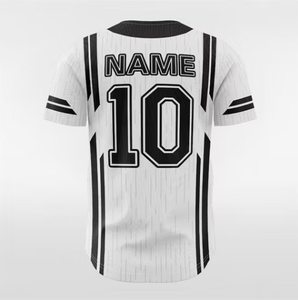 Maillots de baseball blancs à rayures noires avec impression par sublimation personnalisée - Product Image 5