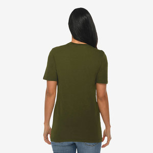 T-shirts vierges en coton 100% à col en V pour filles, personnalisables avec impression numérique et logo, pour femmes - Product Image 5