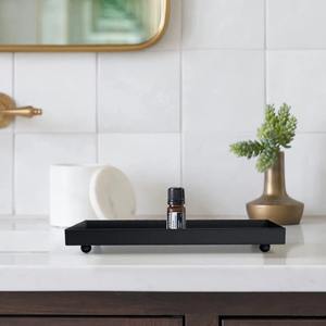 Bandeja Decorativa Cuadrada Moderna de Acero Inoxidable Pulido para Mesa de Centro, Escritorio, Baño, Organizador de Tocador con Almacenamiento de Cubiertos - Product Image 4