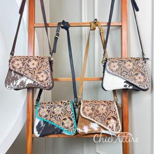 New Designer Luxury Classic Manufacturer Hand Tooled Crossbody Handbag Custom Logo Genuine Cowhide Leather Fashion Women's Bags - Product Image 1