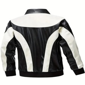 Veste en cuir de haute qualité, chaude et tendance pour l'hiver, veste en cuir lavé à fermeture éclair, coupe-vent, streetwear, pour homme et femme - Product Image 2