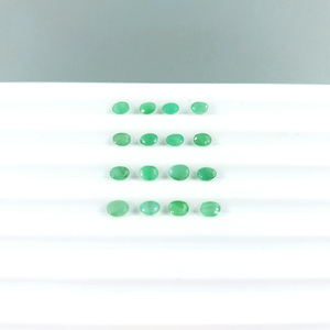 Esmeraldas naturales de Zambia calibradas en forma ovalada de 4x5 mm, piedras preciosas facetadas sueltas para la fabricación de joyas, listas para usar. - Product Image 3