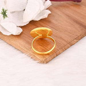 Adjustable Vintage Style Green Amethyst Gold Plated Brass Handmade Gemstone <b>Ring</b> for Women - Product Image 5