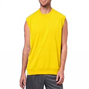 Débardeur de sport décontracté pour homme de qualité supérieure, 100 % polyester respirant, T-shirt athlétique pour musculation, vêtements de fitness 2026 pas cher - Product Image 4