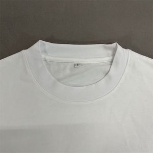 Camiseta Blanca Oversize para Hombre, Lisa, de Manga Corta, Cuello Redondo, Corte Holgado, Informal, de Verano, Mezcla de Algodón Suave, Estilo Minimalista Urbano - Product Image 2