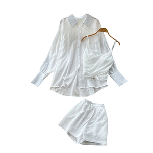 Ensemble 3 pièces basiques de <span class=keywords><strong>printemps</strong></span> pour femme : haut et short slim, survêtement de jogging – Vente en gros - Product Image 5