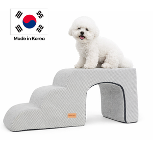 [AllmioPet] Escaleras para Mascotas 3 en 1 Estilo Cueva, 3 Peldaños, Gris AMP C3 GR, Escalones Interiores para Perros, Gatos, Cachorros y Gatitos, para Sofá, Cama y Muebles - Product Image 1