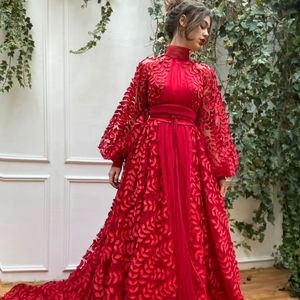 Vestido de Noche Elegante y Lujoso Rojo 2026, Cintura Natural, 100% Seda Premium, para Fiestas y Eventos Formales, Maxi |   Colección Ssumaira - Product Image 1