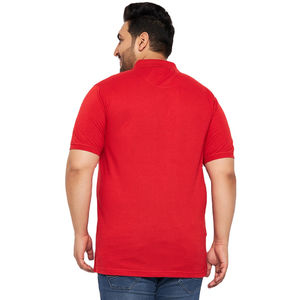Polo tricoté décontracté d'été de haute qualité en tissu respirant avec motif uni et broderie technique foncée, grandes tailles - Product Image 4