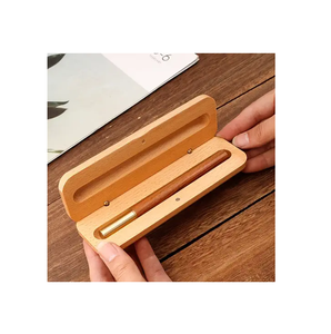 Boîte à crayons et stylos en bois d'acacia, faite à la main, prix abordable, pour l'école, la maison, rangement pour crayons, gommes, taille-crayons. - Product Image 6