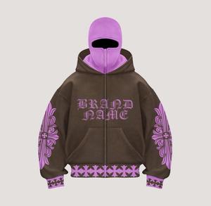 Custom Manufacture Cut & <b>Sew</b> Screen Printed SKI Mask Hoodie and Pant <b>Set</b> 100% Cotton Heavyweight 2 Piece Flared Tracksuit <b>Set</b> - Product Image 6