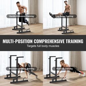 Stazione per Dip Bar in Acciaio Resistente con Capacità di 227 kg, Altezza Regolabile, Stabilizzatore per Allenamento Fitness - Product Image 6