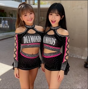 Ensemble d'uniformes de cheerleading Crystal Lake Central, jupe noire, orange et blanche, style adulte pour femmes, avec logo des Tigers imprimé par sublimation 2026 - Product Image 4