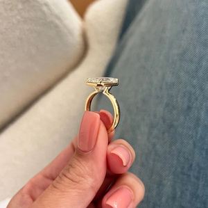 5.0 CT <b>Emerald</b> Cut Lab Grown Diamond 14K Gold Solitaire Engagement <b>Ring</b> Luxury Wedding Gift - Product Image 2