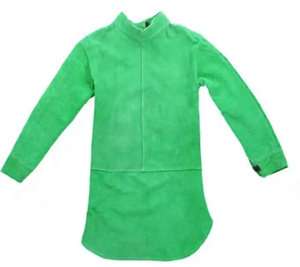 ผ้ากันเปื้อนหนังวัวแท้กันไฟ ทนความร้อน 800 องศาเซลเซียส ตะเข็บเชื่อมอย่างดี ทรงปกติ สำหรับงานอุตสาหกรรมเพื่อความปลอดภัย - Product Image 4