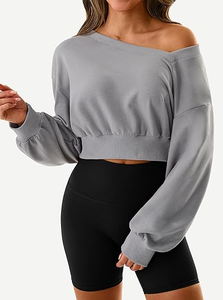 Nouveau design – Sweat-shirt à capuche court surdimensionné personnalisé avec logo pour femme - Product Image 4