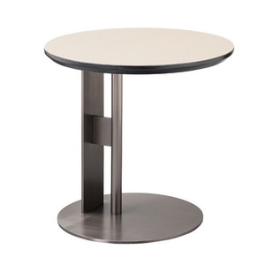 โต๊ะกาแฟทรงกลมทองเหลืองสไตล์มิดเซ็นจูรี่โมเดิร์นแบบดั้งเดิม พร้อมฐานโลหะ โต๊ะข้างสำหรับห้องนั่งเล่น - Product Image 4