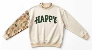 Christmas Holiday Casual Sweatshirt Festive Printed Pullover Top Mock Neck Long Sleeve Design Winter Seasonal Fashion Clothing - Product Image 1