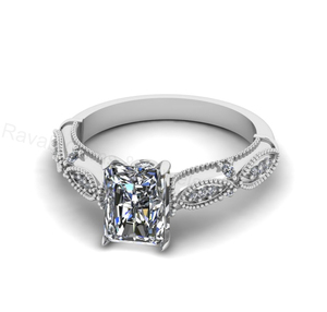 Victorian Inspired 925 Silver 14k <b>Gold</b> Plated 6x8mm Octagon <b>Cubic</b> <b>Zirconia</b> Prong Set Designer <b>Ring</b> Fine Jewelry Wedding Gift for - Product Image 2