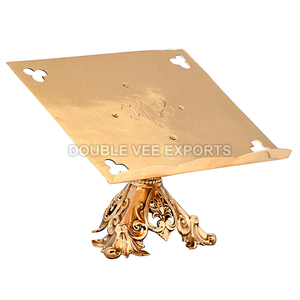 แท่นวางคัมภีร์ทองเหลืองสลักอักษร JHS |   ที่วางหนังสือบนแท่นบูชาในโบสถ์ – DOUBLE VEE EXPORTS - Product Image 3