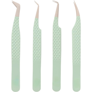 Professional High Grade Custom Logo Color Stainless Steel Eyelash Extension Tweezers <b>Set</b> Sustainable High Quality Pointed Tip - Product Image 1