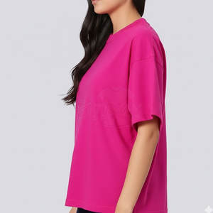 Chemise à épaules tombantes pour femme, tissu respirant pour une coupe décontractée, mode décontractée et style streetwear. - Product Image 3