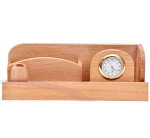 Organisateur de papeterie multifonctionnel en bois, porte-stylos, porte-cartes de visite, design décoratif, cadeau de collection, porte-stylos de bureau - Product Image 5