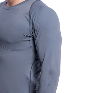 Latest Design Hot Sale Men Compression <b>Shirts</b> Comfortable Lightweight Eco-Friendly Spandex/<b>Polyester</b> Fitness Wear - Product Image 4