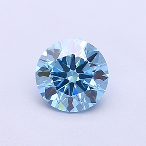 Diamant CVD créé en laboratoire, taille ronde, couleur bleu vif fantaisie, clarté VVS2, polissage excellent, qualité supérieure, pierre non montée pour bague. - Product Image 1