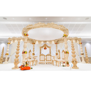 Lagna Vedika - Mandap de Madera Tradicional y Moderno para Bodas, Decoración de Escenario para Bodas Indias, Mandap Tallado, Precio de Fábrica - Product Image 1
