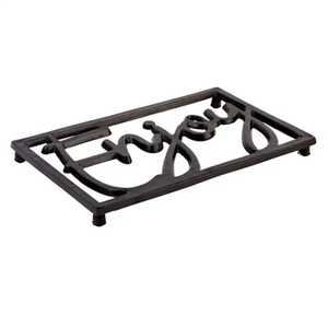 Black Cast Iron Maple Leaf <b>Trivet</b> Round Hollow Metal Hot Pad Heat Resistant Canadian Autumn Silhouette Pot Coaster Stand - Product Image 4