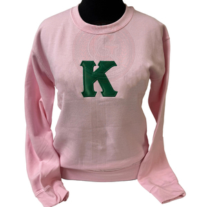 Sudadera personalizada AKA con cuello redondo y manga larga, bordado de hermandad, algodón, para mujer, con collage de parafernalia griega - Product Image 1