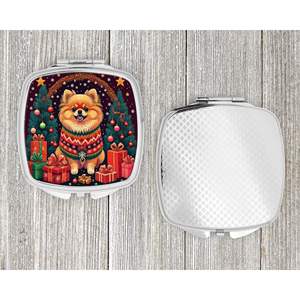 Compact Pomeranian Christmas Decorative <b>Makeup</b> <b>Mirror</b> Folding Handheld Design Travel Gift <b>for</b> Women and Girls - Product Image 4