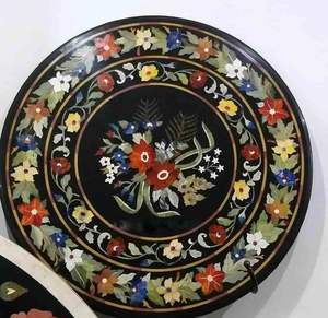 Plateau de table en marbre et pierres précieuses de qualité supérieure Pietra Dura - Product Image 3