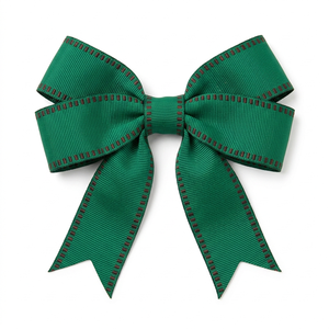 ริบบิ้นโกรเกรนสีชมพูร้อน ชมพูอมม่วง เขียว ขอบจีบ ขนาด 25 มม. โพลีเอสเตอร์ 100% ขายส่ง สำหรับกิ๊บติดผม กล่องขนม ของตกแต่งงานเทศกาล - Product Image 3