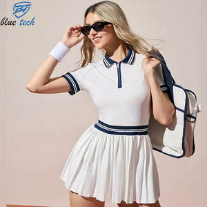 Robe de badminton de performance pour femmes grandes tailles, qualité supérieure, manches courtes, tissu extensible respirant, fabrication OEM - Product Image 2