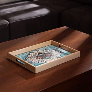 Bandeja de madera natural pulida de primera calidad con diseños elegantes para la decoración del hogar, la cocina y el comedor al precio más bajo. - Product Image 6