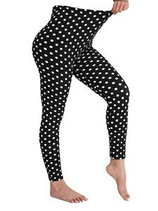 Leggings de Yoga Negros Casuales para Mujer, Estilo Europeo Americano, de Alta Elasticidad, Ajustados, con Diseño de Puntos Blancos, Pantalones Cortos - Product Image 3