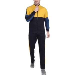 Conjunto Deportivo para Hombre con Bloques de Color, Cierre Completo, Cuello Alto, Casual, para Correr, con Bolsillos Laterales, Corte Regular, Otoño - Product Image 1