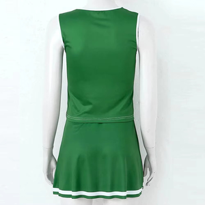 High Quality Eco Friendly Quick Dry Women's Cheerleading Uniform Sets Lightweight Solid Color <b>100</b>% <b>Polyester</b> Customizable Colors - Product Image 5