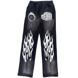 ชุดเซ็ตเสื้อฮู้ดดี้และกางเกงขายาวลำลองสไตล์วินเทจ ผ้าฟอกสีแบบดิสเทรส คุณภาพสูง สำหรับผู้ชาย - Product Image 2