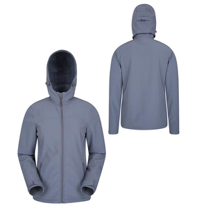 Veste coupe-vent pour homme à blocs de couleur, à capuche, col montant, fermeture éclair, coupe-vent, décontractée, pour le printemps, coupe régulière, 100% coton - Product Image 5