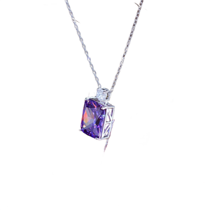 Collar con Colgante de Moissanita Corte Corazón de la Mejor Calidad, Plata 925 con Baño de Rodio, Cadena de Caja, Joyería Romántica para Mujer, Regalo - Product Image 4