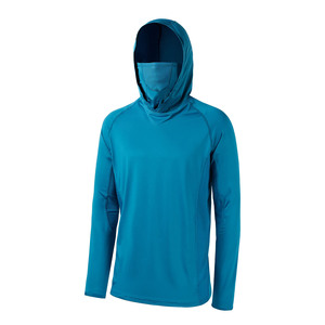 Camiseta Deportiva de Manga Larga con Capucha Azul para Hombre, Absorbe la Humedad, Transpirable, de Secado Rápido, Ajustada, para Todas las Temporadas - Product Image 3