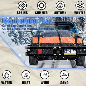 Heavy Duty 500 Lbs Trailer Hitch Cargo Carrier Rack 60\" X 24\" X 6\" Folding Luggage Basket Fits 2\" Cargo Control Accessory - Product Image 2