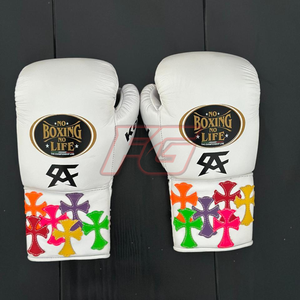 Gants de boxe MMA personnalisés pour l'entraînement |   Conception à Doigts Entiers |   Fermeture à boucle et crochets |   Matériel en cuir véritable |   Évacuation de l'humidité | - Product Image 4