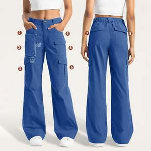 Spring Summer Corduroy High Waist <b>Formal</b> Ladies Trousers Loose Fit Elastic Closure Breathable Eco-Friendly Quick Dry Medium - Product Image 4