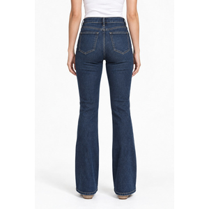 Jean en denim taille haute coupe bootcut pour femme - Bleu foncé, style boyfriend, tailles XS-6XL - Product Image 2