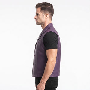 Chaleco de Cuero Genuino para Hombre, Sin Mangas, Transpirable, Estilo Hip Hop Urbano, Reversible, Impermeable, para Motocicleta - Product Image 5