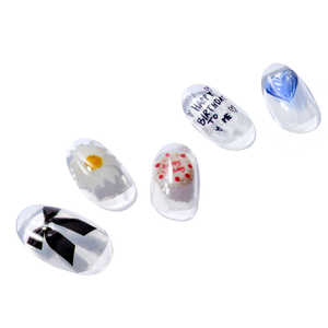 Autocollants pour ongles en gel semi-durci de qualité salon 100% réel coréen, manucure vegan, sans cruauté, non toxique, pour fille d'anniversaire - Product Image 2